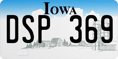 IA license plate DSP369