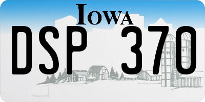 IA license plate DSP370