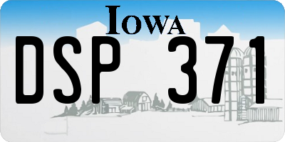 IA license plate DSP371