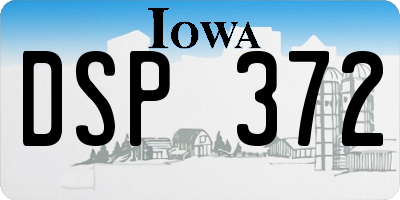 IA license plate DSP372