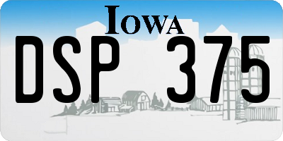 IA license plate DSP375