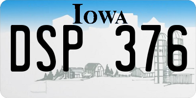 IA license plate DSP376