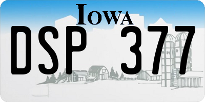 IA license plate DSP377
