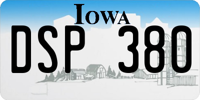 IA license plate DSP380