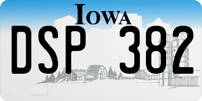 IA license plate DSP382