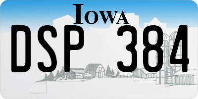 IA license plate DSP384