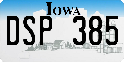 IA license plate DSP385