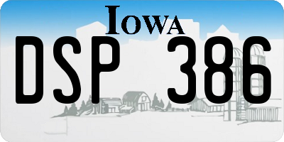 IA license plate DSP386