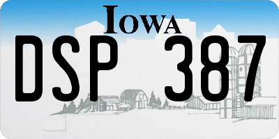 IA license plate DSP387