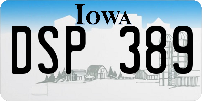 IA license plate DSP389