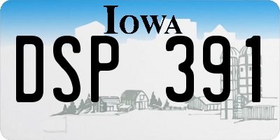 IA license plate DSP391