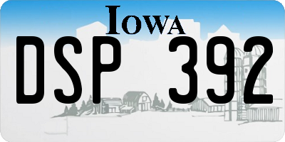 IA license plate DSP392