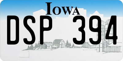 IA license plate DSP394