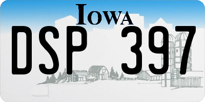 IA license plate DSP397