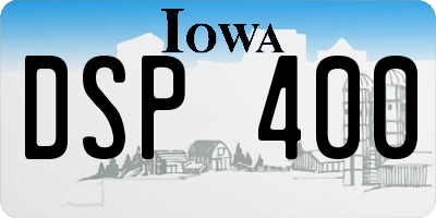 IA license plate DSP400