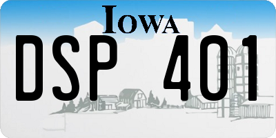 IA license plate DSP401
