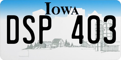 IA license plate DSP403