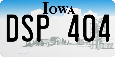 IA license plate DSP404