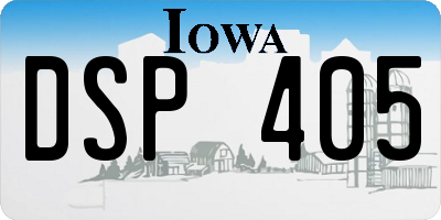 IA license plate DSP405