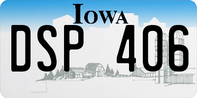 IA license plate DSP406