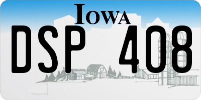 IA license plate DSP408