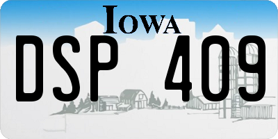 IA license plate DSP409