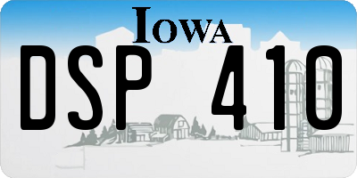 IA license plate DSP410