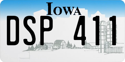 IA license plate DSP411