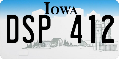 IA license plate DSP412