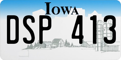 IA license plate DSP413