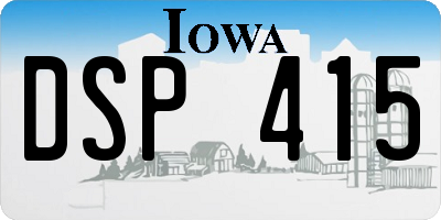 IA license plate DSP415