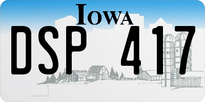 IA license plate DSP417