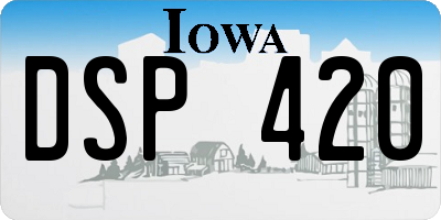 IA license plate DSP420