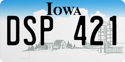 IA license plate DSP421