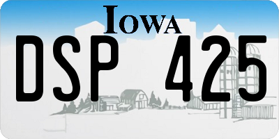 IA license plate DSP425