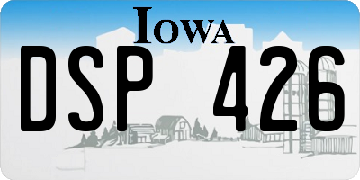 IA license plate DSP426