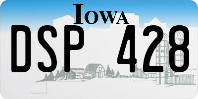 IA license plate DSP428