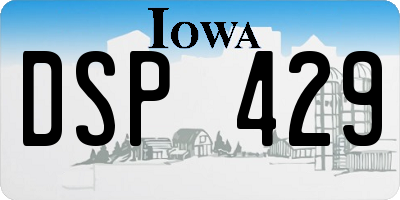 IA license plate DSP429