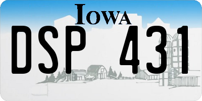 IA license plate DSP431
