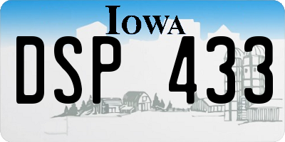 IA license plate DSP433