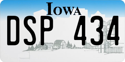 IA license plate DSP434