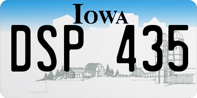 IA license plate DSP435