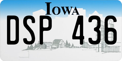 IA license plate DSP436