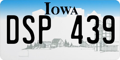 IA license plate DSP439
