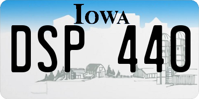 IA license plate DSP440