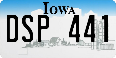 IA license plate DSP441
