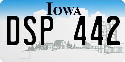 IA license plate DSP442