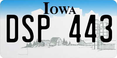 IA license plate DSP443