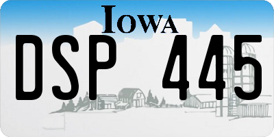 IA license plate DSP445