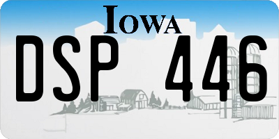 IA license plate DSP446